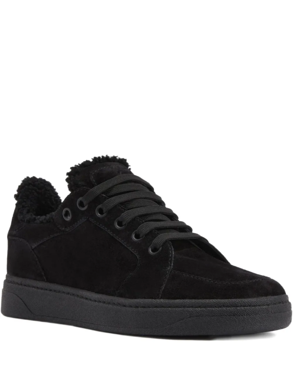 suede sheepskin low-top sneakers
