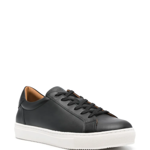 panelled leather sneakers