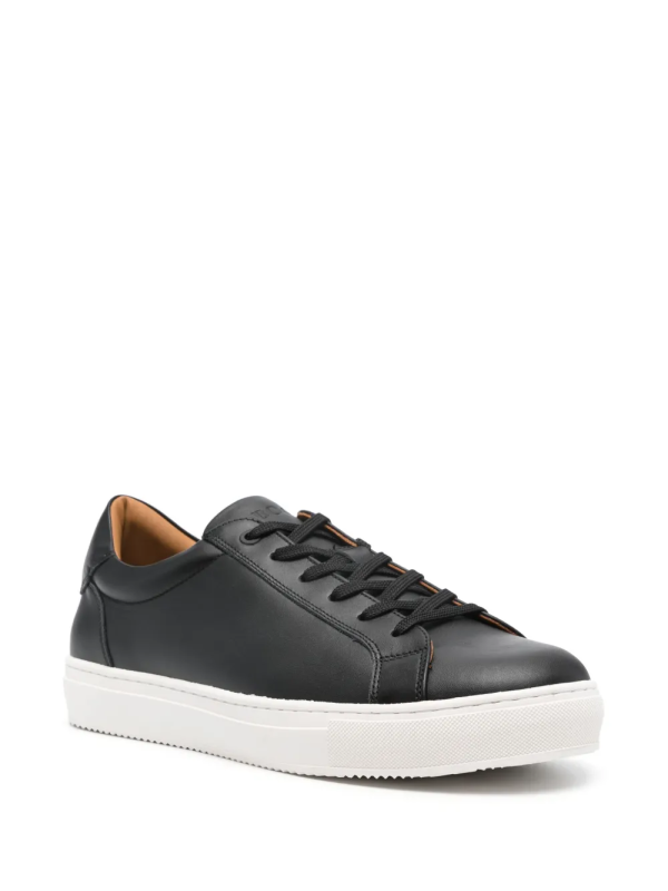 panelled leather sneakers