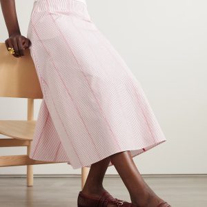 Horsebit-detailed leather-trimmed mesh ballet flats